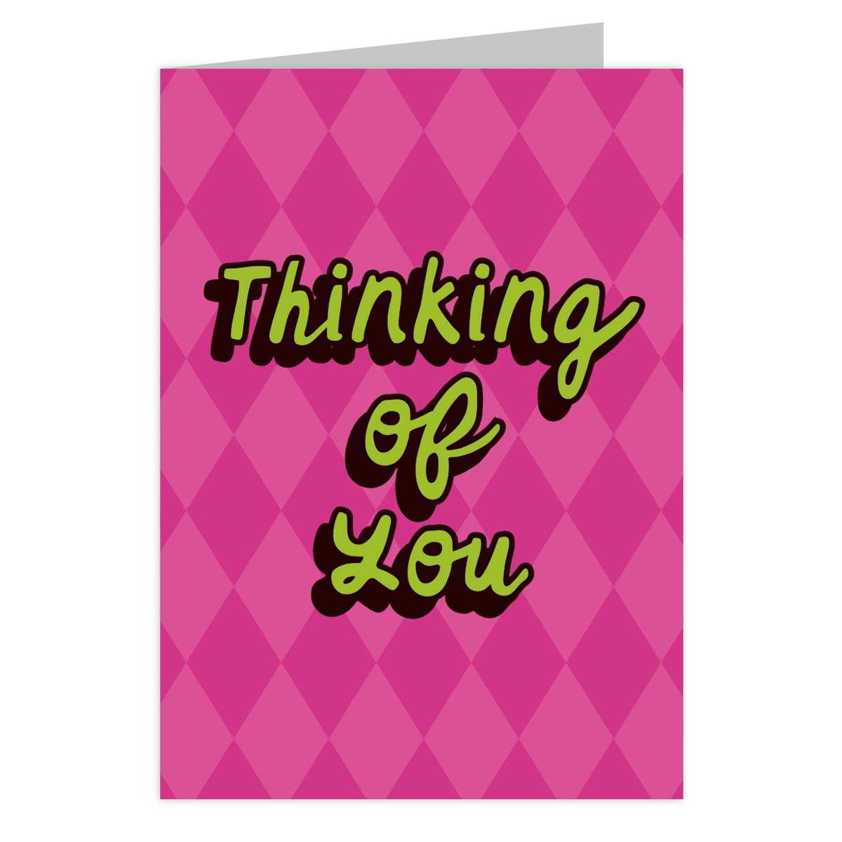 Front of the Thinking of You reusable bookmark greeting card