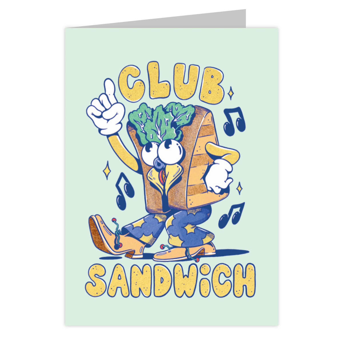Front of the Club Sandwich reusable greeting card