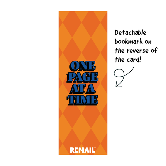 Back of the You've Got This bookmark greeting card showing the detachable bookmark