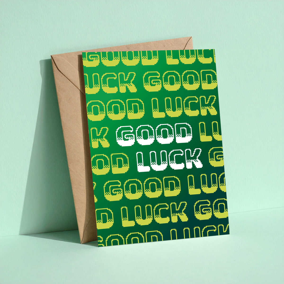 Good Luck Retro reusable good luck card with kraft envelope