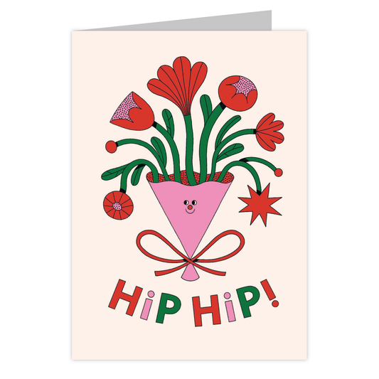 Front of the Hip Hip! reusable greeting card