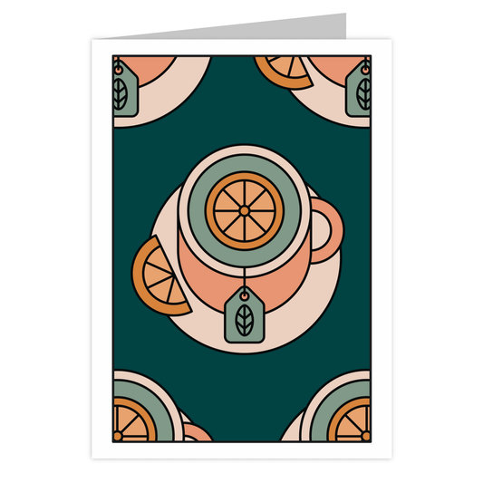 Front of the Lemon Tea reusable greeting card