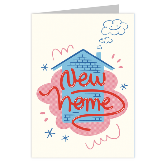 Front of the New Home reusable housewarming card