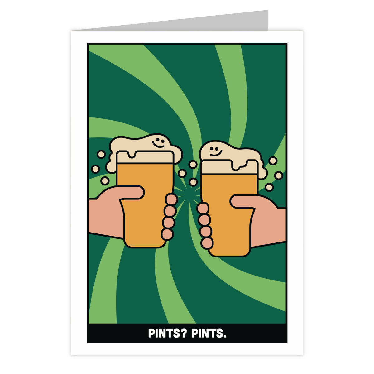 Front of the Pints reusable greeting card