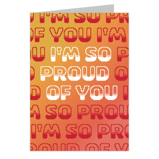 Front of the Proud of You reusable congratulations card