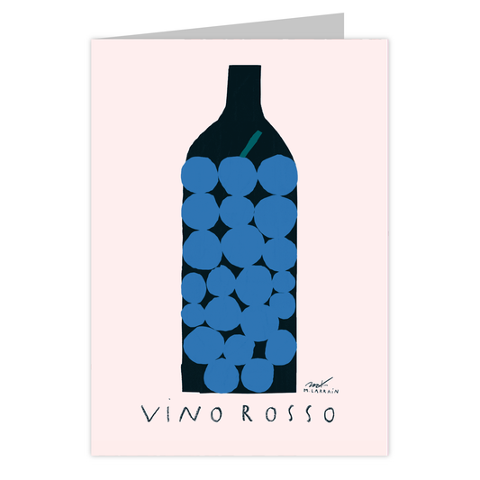Front of the Vino Rosso reusable greeting card