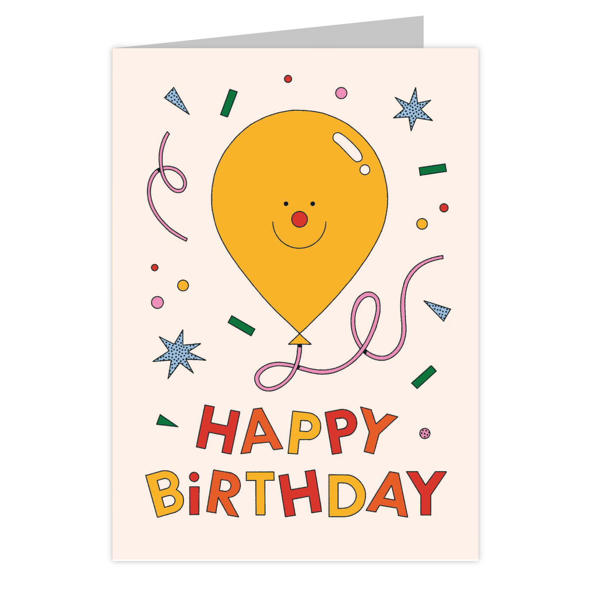 Front of the Yellow Balloon reusable birthday card