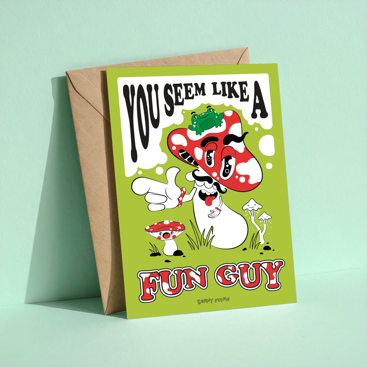 You Seem Like a Fun Guy reusable greeting card with kraft envelope