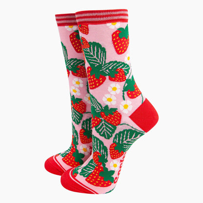 Strawberries Bamboo Socks by Sock Talk