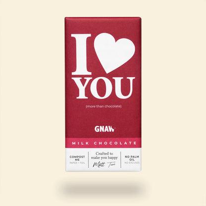 Tablette de chocolat au lait GNAW « I Love You »