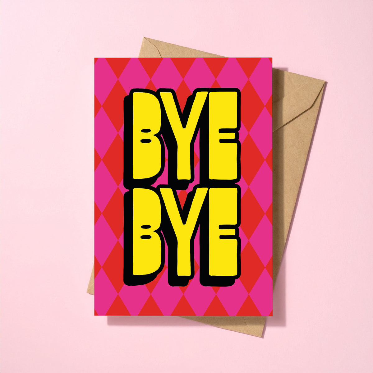 Bye Bye reusable greeting card with kraft envelope