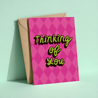 Thinking of You reusable greeting card with detachable bookmark and kraft envelope