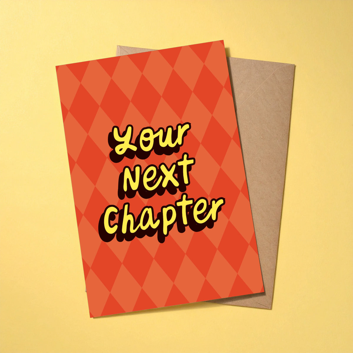 Your Next Chapter reusable greeting card with detachable bookmark and kraft envelope