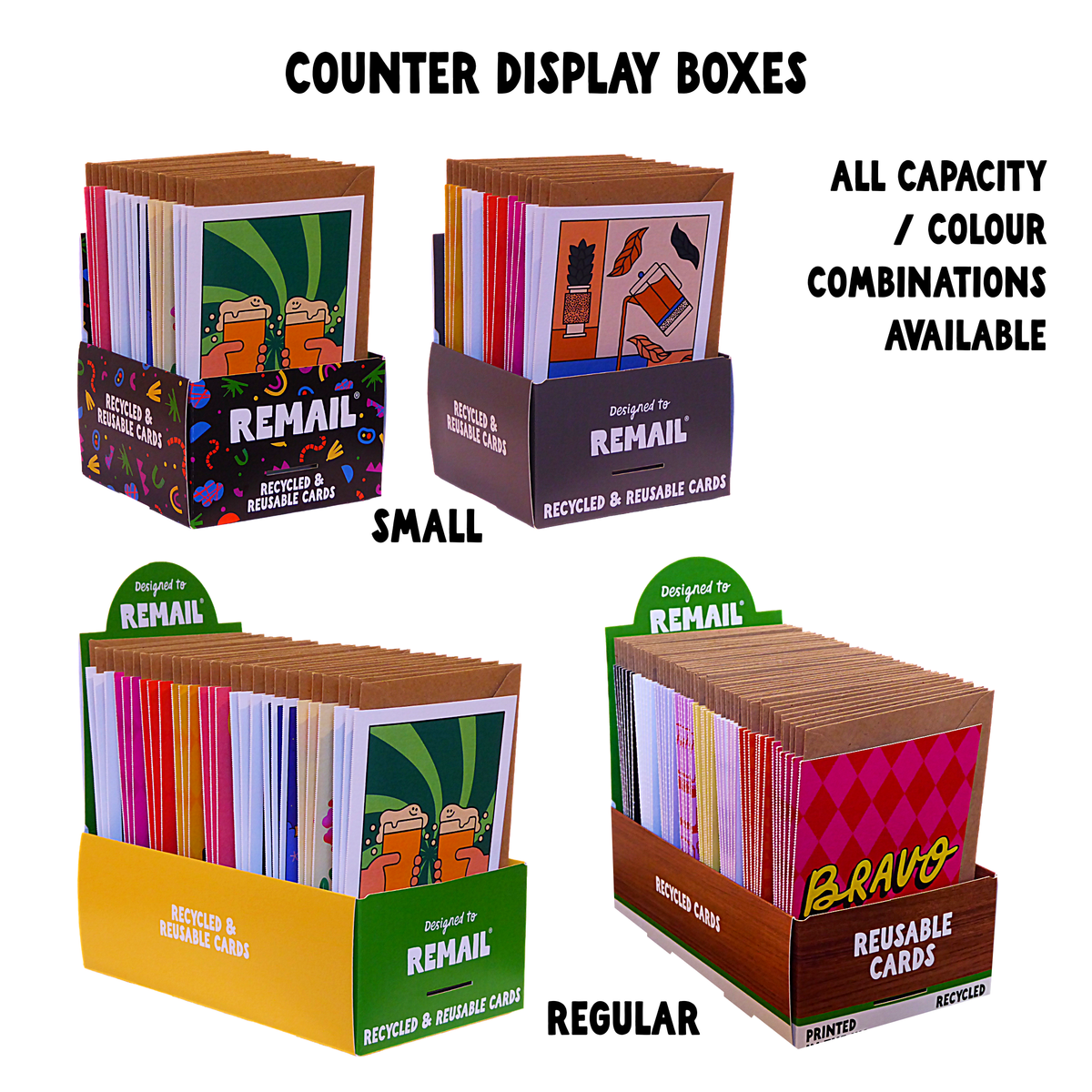 Remail Card Counter Display Box