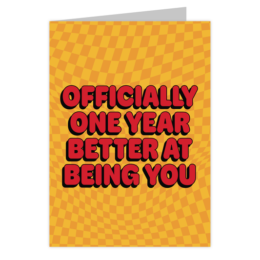 Front of the Better at Being You reusable birthday card