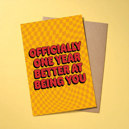 Better at Being You reusable birthday card with kraft envelope