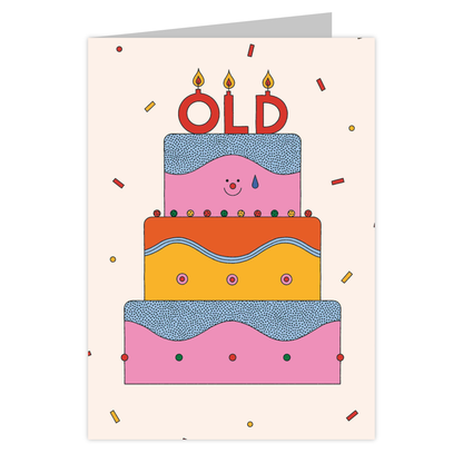 Front of the Birthday Cake reusable birthday card