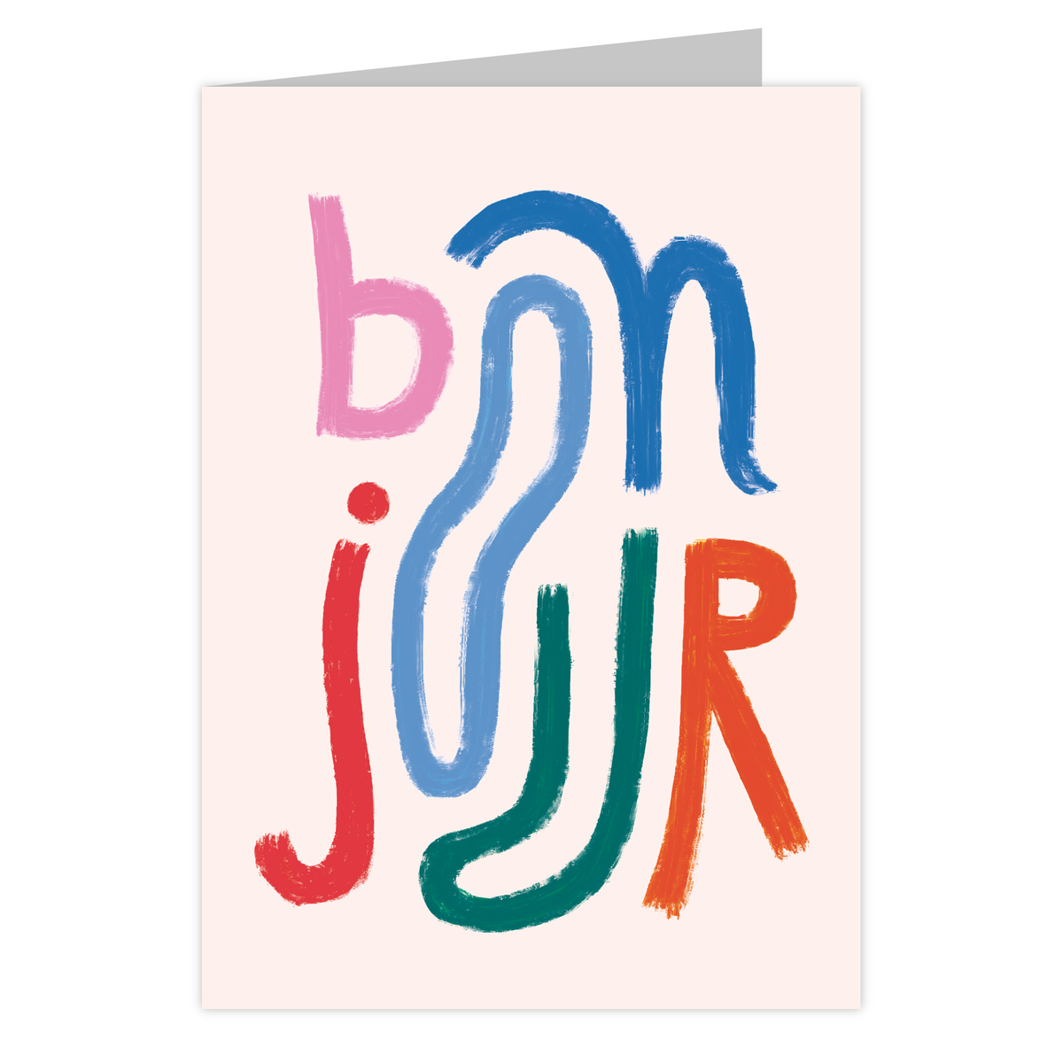 Front of the Bonjour reusable greeting card