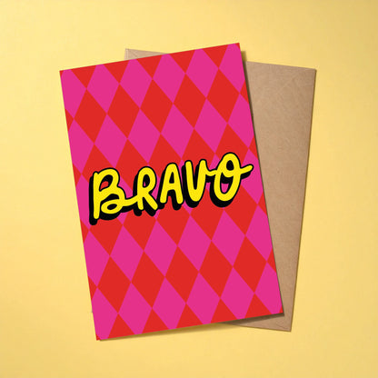 Bravo reusable congratulations card with kraft envelope