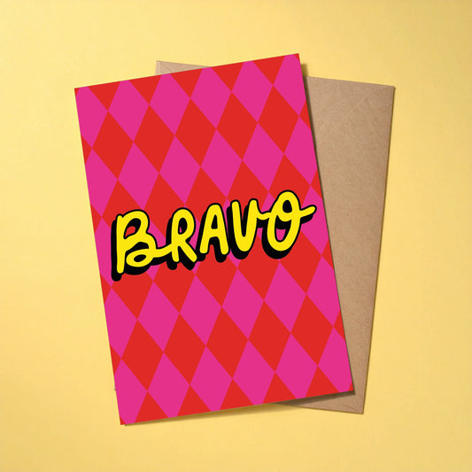 Bravo reusable congratulations card with kraft envelope