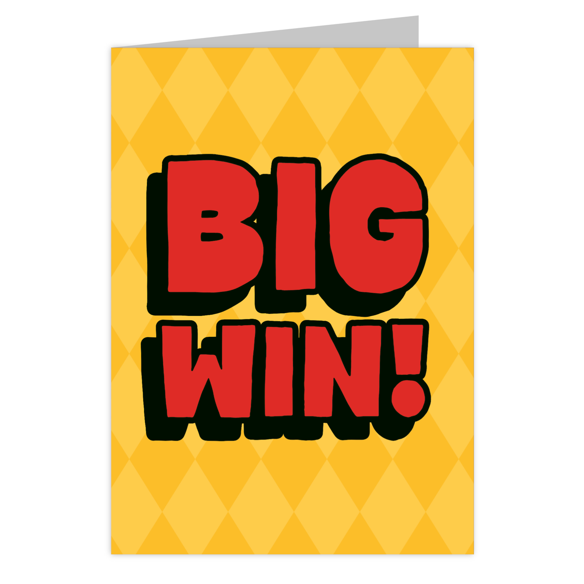 Front of the Big Win! reusable bookmark greeting card