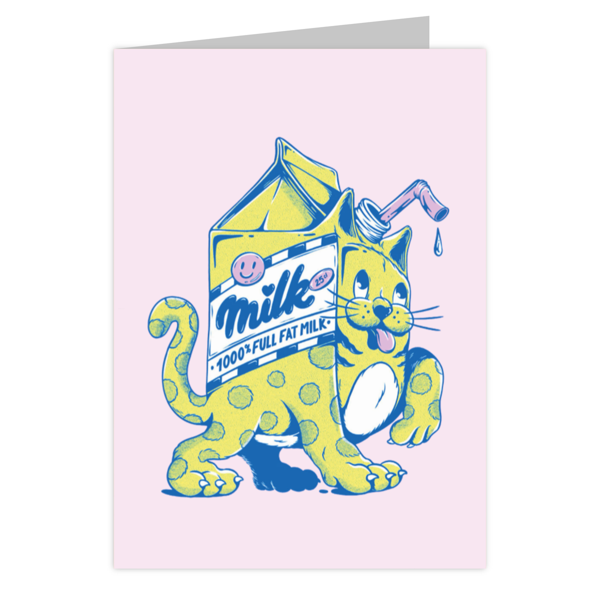 Front of the Cat Milk reusable greeting card