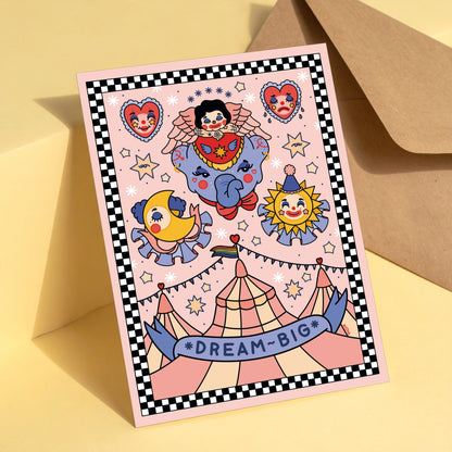 Dream Big reusable greeting card with kraft envelope