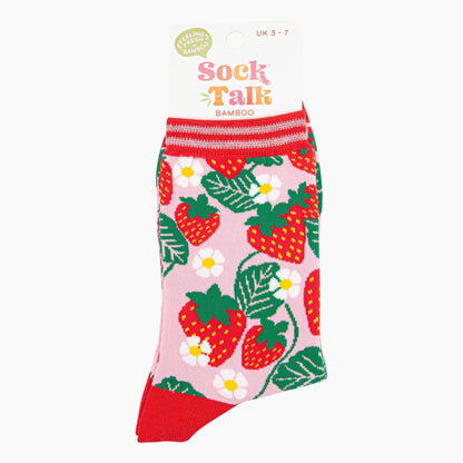Strawberries Bamboo Socks by Sock Talk - view 4