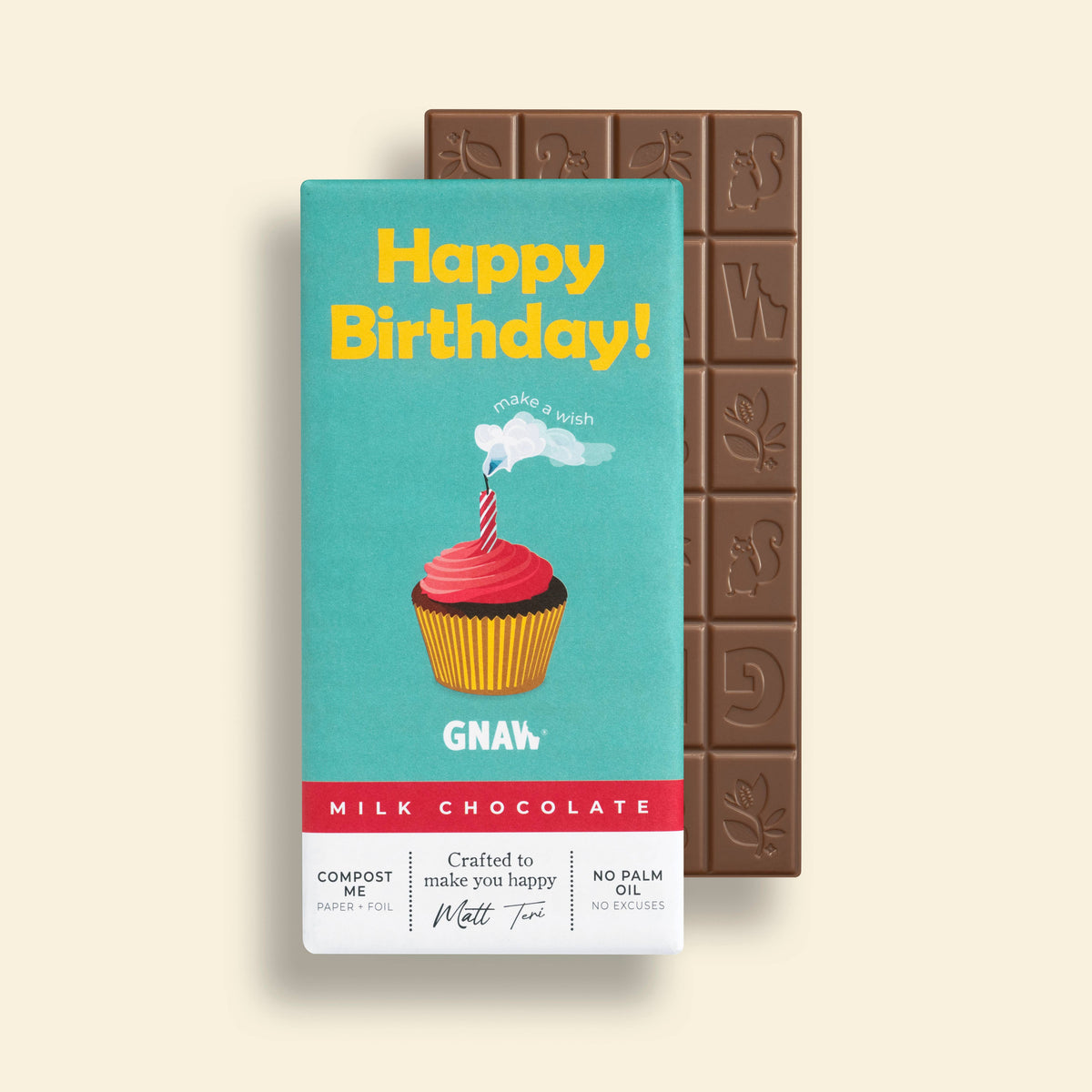 GNAW 'Happy Birthday' Milk Chocolate Bar