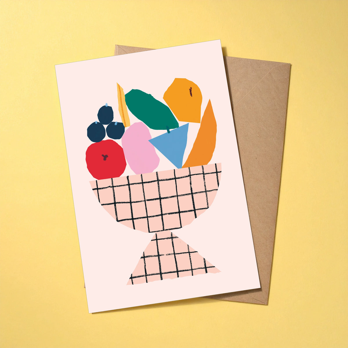 Fruit Bowl reusable greeting card with kraft envelope