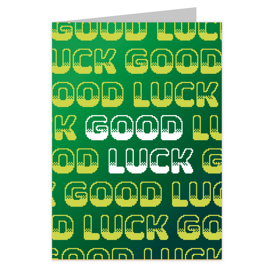 Front of the Good Luck Retro reusable good luck card