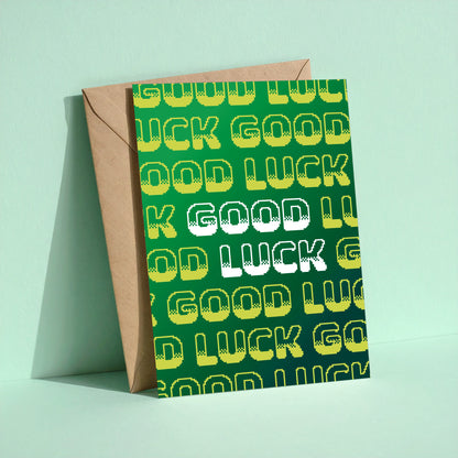 Good Luck Retro reusable good luck card with kraft envelope