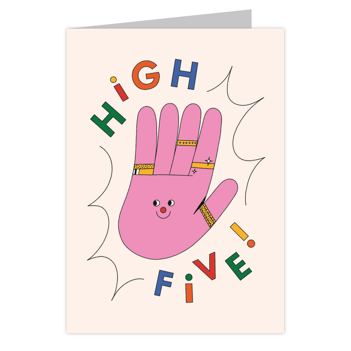 Front of the High Five! reusable greeting card