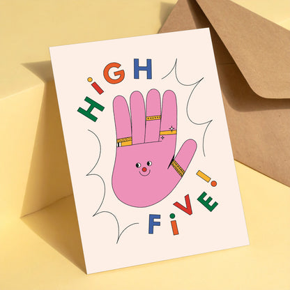 High Five! reusable greeting card with kraft envelope