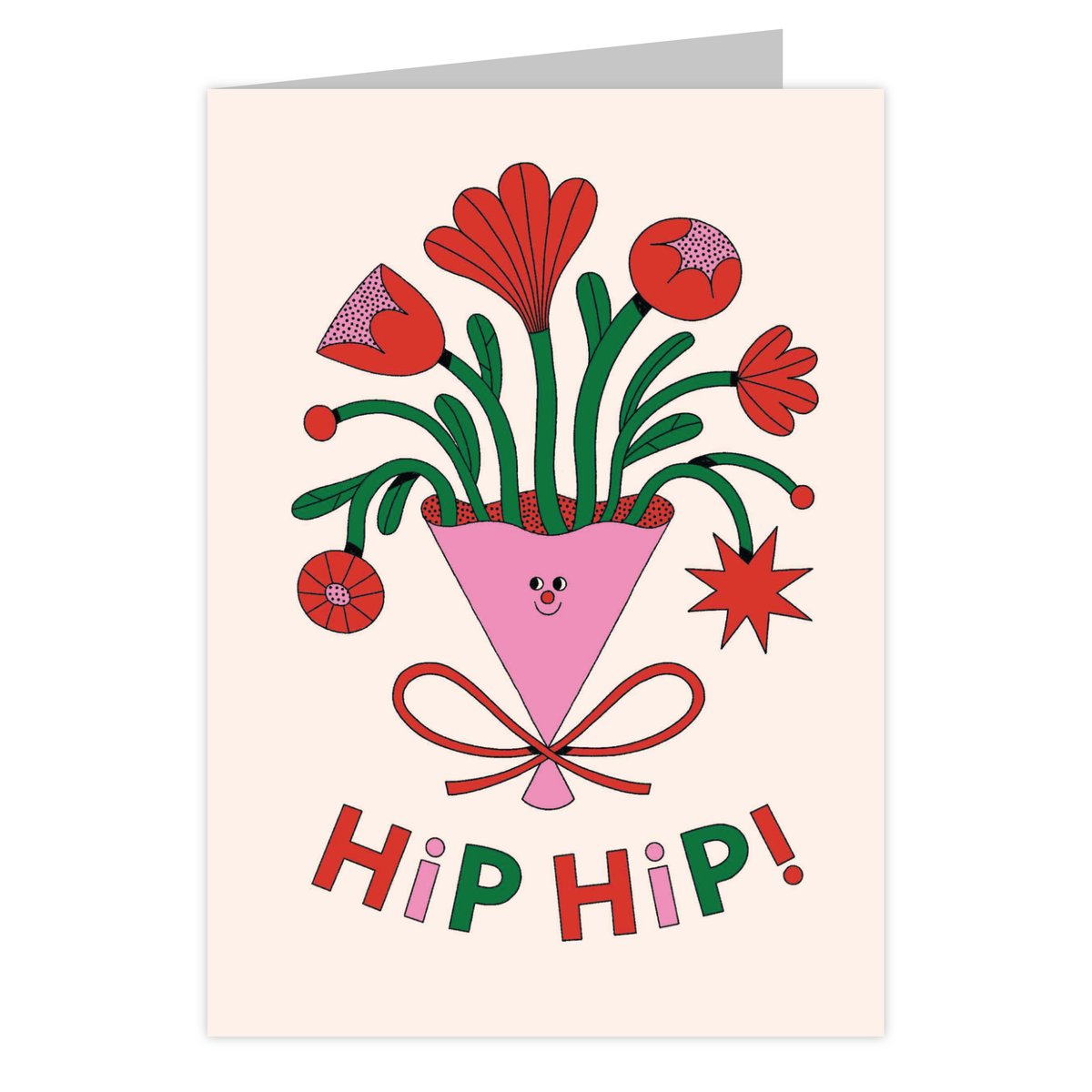 Front of the Hip Hip! reusable greeting card