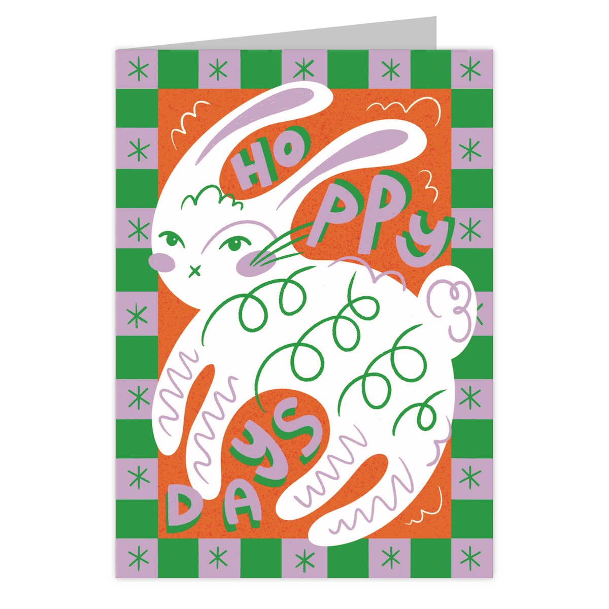Front of the Hoppy Days reusable Easter card