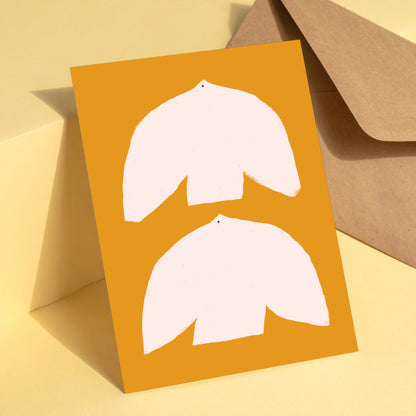 Les Oiseaux reusable greeting card with kraft envelope