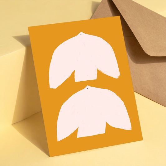 Les Oiseaux reusable greeting card with kraft envelope