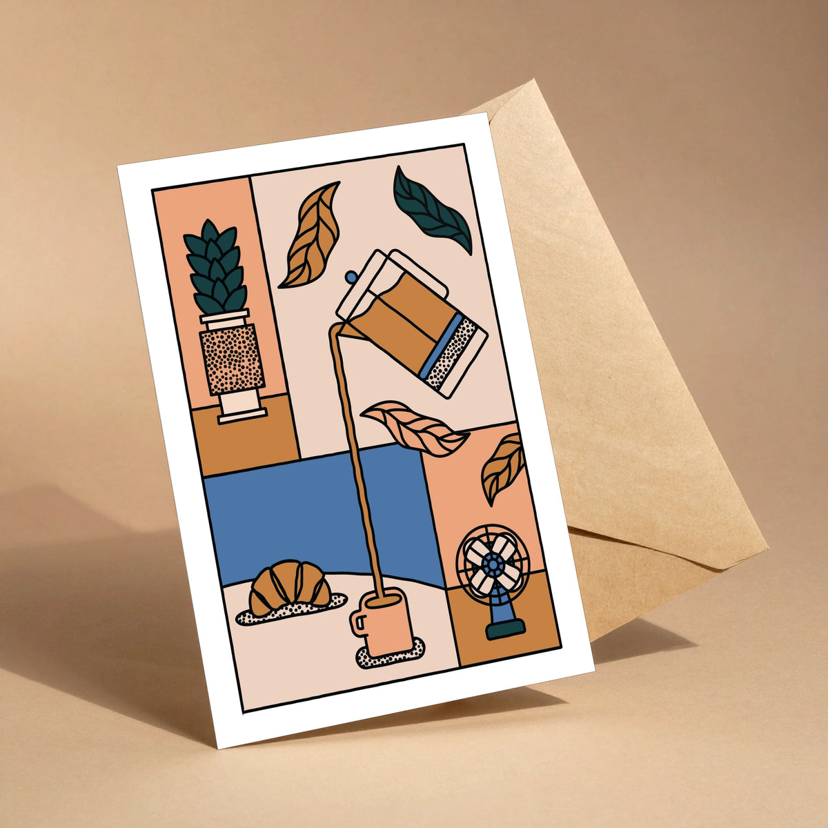 Lille reusable greeting card with kraft envelope