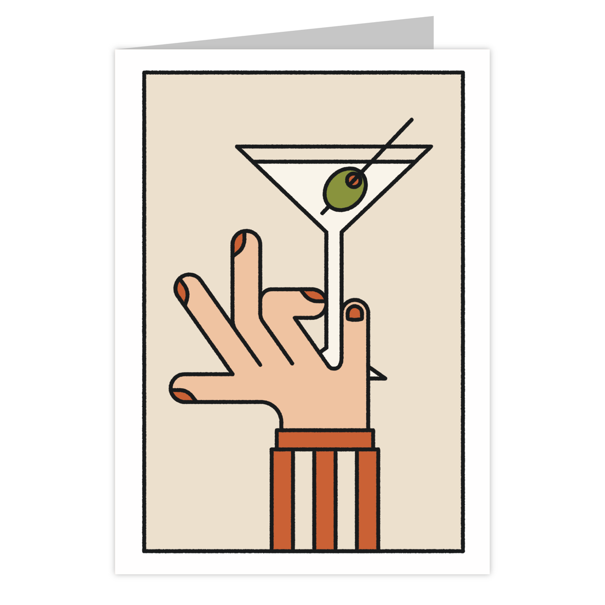 Front of the Martini reusable greeting card