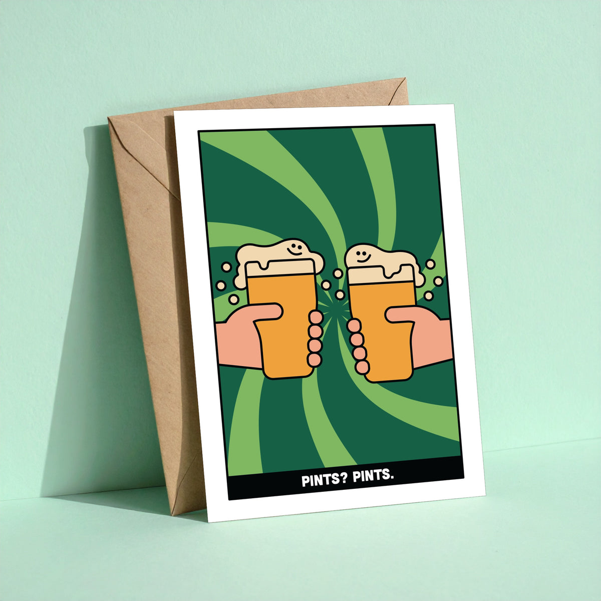 Pints reusable greeting card with kraft envelope