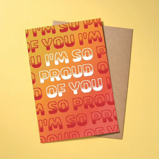 Proud of You reusable congratulations card with kraft envelope