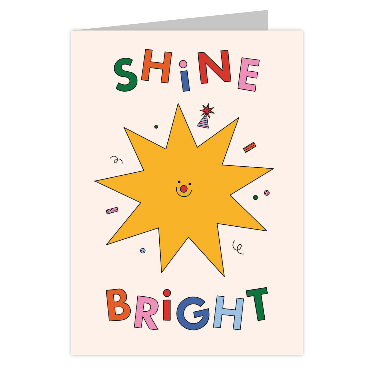Front of the Shine Bright reusable encouragement card