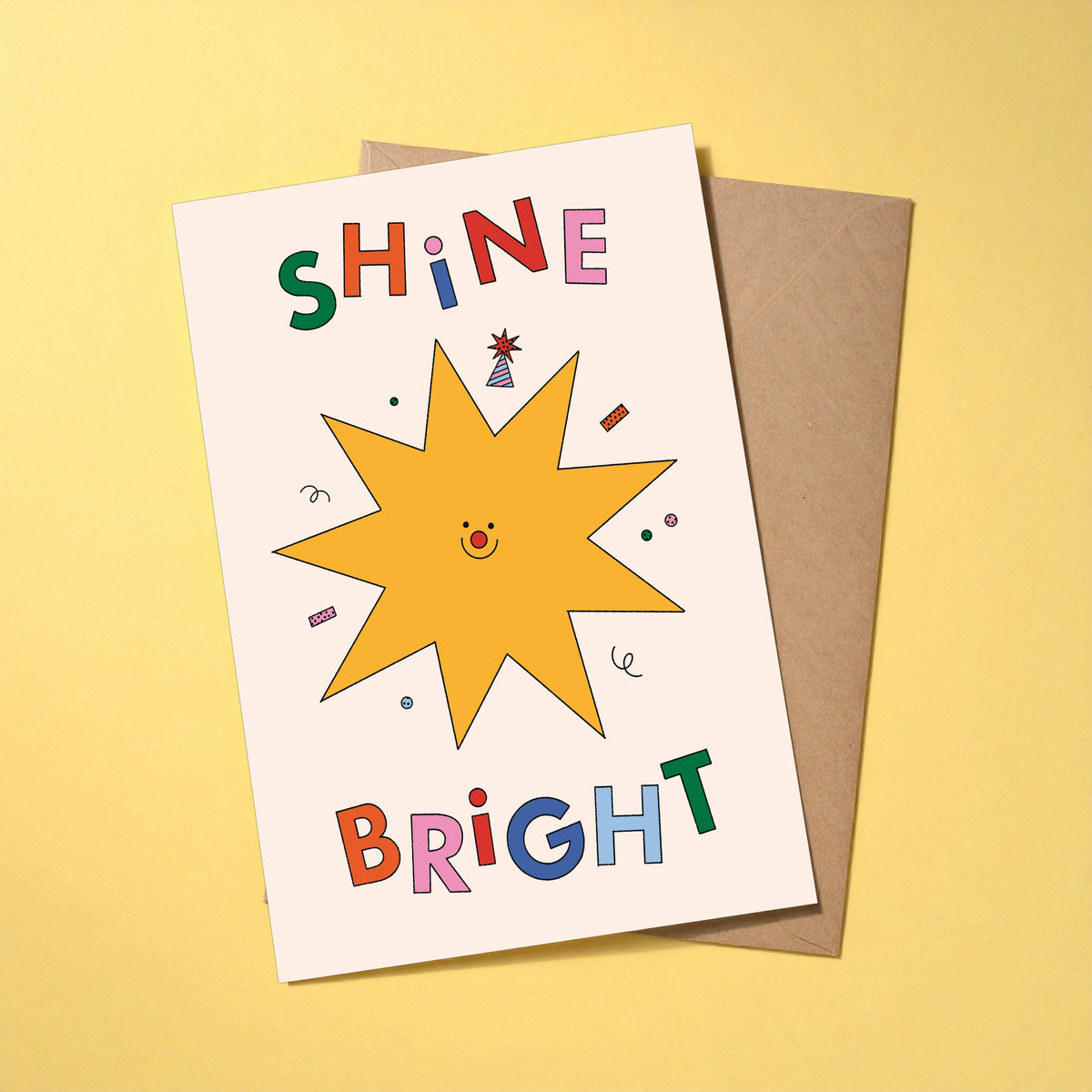 Shine Bright reusable encouragement card with kraft envelope