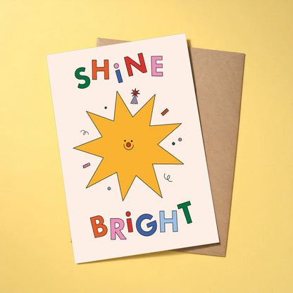 Shine Bright reusable encouragement card with kraft envelope