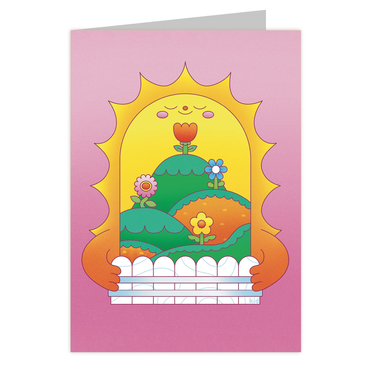 Front of the Sun's Garden reusable greeting card