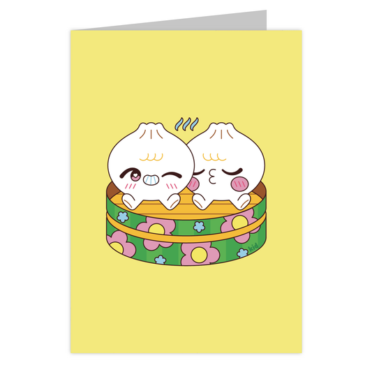 Front of the Tasty Dumplings reusable greeting card