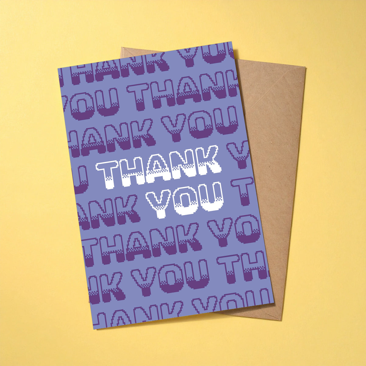 Thank You Retro reusable thank you card with kraft envelope