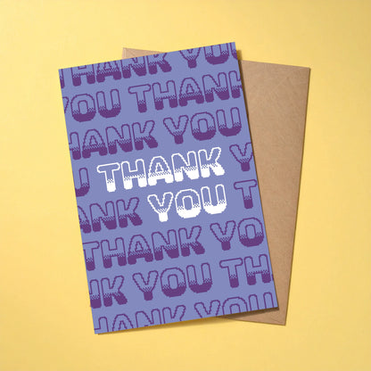 Thank You Retro reusable thank you card with kraft envelope