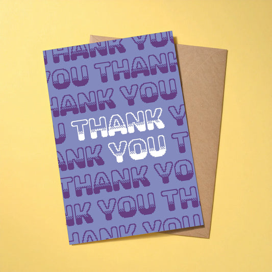 Thank You Retro reusable thank you card with kraft envelope